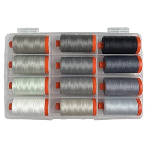 Graywork di Tula Pink di Aurifil 100% cotone 12 rocchetti ideale per ricamo a mano - Foto 1 di 2