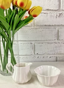 Set Zuccheriera e Crema Vintage Royal Ardalt White Bone China Made in England - Foto 1 di 12