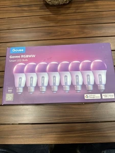 Govee Smart LED Glühbirnen A19 WiFi Bluetooth 8 Stück Mehrfarbig RGBWW 800 Lumen - Bild 1 von 5