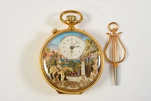 Q38A18- Reuge Taschenuhr mit Musikspielwerk und animierte Figuren - Bild 1 von 12