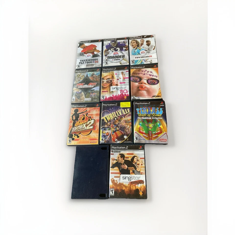 Lot 11 PlayStation 2 Games W Cases Tiger Woods Madden 2005 Pinball Gran Truismso - Image 1 of 4