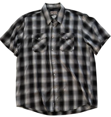 Dixxon Negro Blanco Arizona Super Show Perla A Presión Bambú Sombra Cuadros Para Hombres XL Foto 1 de 4