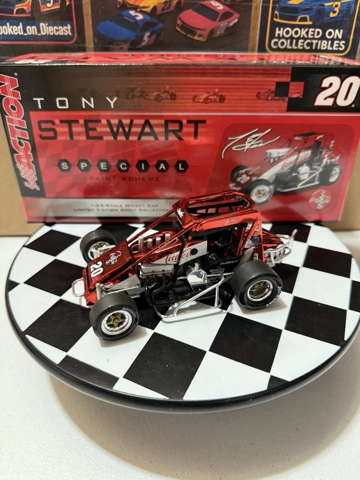 TONY STEWART #20 COCA-COLA CHILE BOWL COLOR CROMO Midget Dirt Car 1/24 Diecast Foto 1 de 4