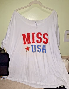 Camiseta 4 The Soul Brand Miss USA Mujer Plus XXL Cuello Barco Camiseta - Imagen 1 de 6