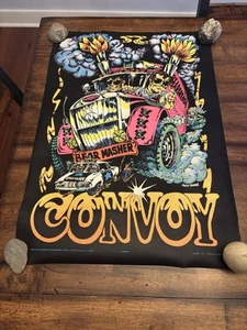 Convoy Trucker BLACKLIGHT POSTER 32" Rare NOS Vintage 70s Nate Owens Flocked Masher - Bild 1 von 13