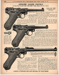 1937 Print Ad of Genuine Luger 7.65 & 9mm Pistol - Picture 1 of 2