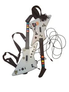 Guitar Hero Xplorer Xbox 360 Lot 2 Guitars Red Octane Wired 95055 And 95065 - Picture 1 of 3