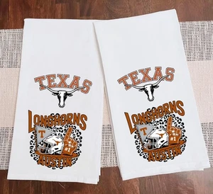 Texas Longhorn Football Sports Kitchen Dish Towel Cotton Flour Sack Size 28x28 - Picture 1 of 1