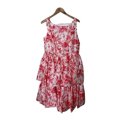 J. Peterman французский туалет цветочный печать без рукавов ярусное платье 14 - Изображение 1 из 4