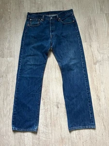 Levis 501 Jeans Men 34 X 30  Button Fly Straight  Fit Cotton Denim - Picture 1 of 7