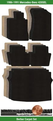 Juego de alfombrillas bereber personalizadas para Mercedes-Benz 420SEL 1986-1991 (5 piezas) #XNR Foto 1 de 4