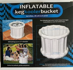 Cubo inflable de barril enfriador de latas de hielo fiesta puerta trasera picnic 23" diámetro - Imagen 1 de 2