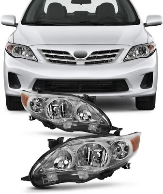 Juego de pares de faros cromados y transparentes para Toyota Corolla 2011 2012 2013 Foto 1 de 4