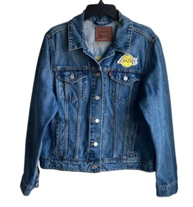 LEVI’S NBA Los Angeles Lakers Trucker Blue Denim Jacket XXL - Picture 1 of 17