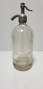 Vintage Seltzer Flasche Shasta Wasser geätzt  - Bild 1 von 7