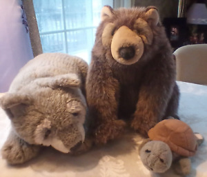3 Lou Rankin Friends Timber Wolf Bear Turtle Plush Stuffed Animal Applause Dakin
