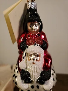 Patricia Breen Leopard Print Santa with Child 7.25" Christmas Ornament - Picture 1 of 9
