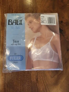 VTG Eyelet Tricot Soft Cup Sky Bali Bra Beige Nude 34 C, style 350, 1994, NIP - Picture 1 of 4