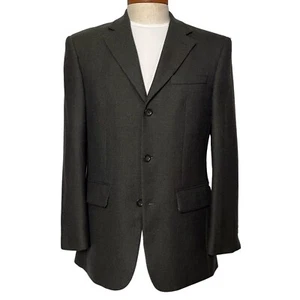 Oscar de la Renta Men Jacket Blazer 3 Button Single Breasted Wool Green 40R - Picture 1 of 9