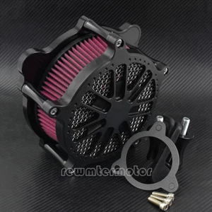 Dots Ring Air Filter Red Cleaner Intake Fit For Harley Touring 08-16 Softail 16 - Picture 1 of 7
