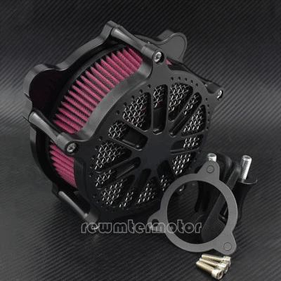 Dots Ring Air Filter Red Cleaner Intake Fit For Harley Touring 08-16 Softail 16 - Image 1 of 4