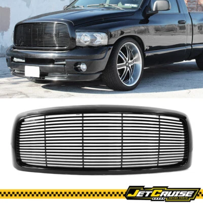 Se adapta a 02-05 Dodge Ram 1500 2500 3500 negro horizontal billet parachoques delantero rejilla Foto 1 de 4