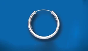 Men's Earring White Gold Hoop 9 Carat Heavy Weight Gents Creole - Picture 1 of 2