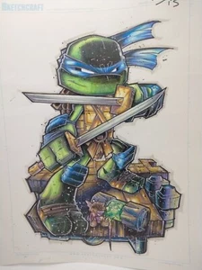 Set of 2 COLLECTORS TMNT Teenage Mutant Ninja Turtles SKETCH SET - Picture 1 of 2