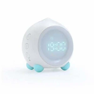 Mini LED Digital Voice Control Creative Alarm Clock Smart Speaker- White Bluetoo - Picture 1 of 3