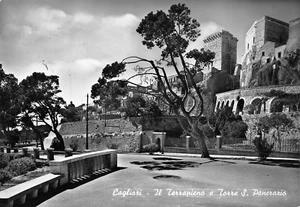 7985) CAGLIARI, IL TERRAPIENO E TORRE S. PANCRAZIO. VIAGGIATA NEL 1956. - Imagen 1 de 2