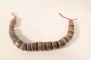 Achatperlen Asien Idar-Oberstein IO14 Vintage Onix banded agate Trade Beads - Picture 1 of 4