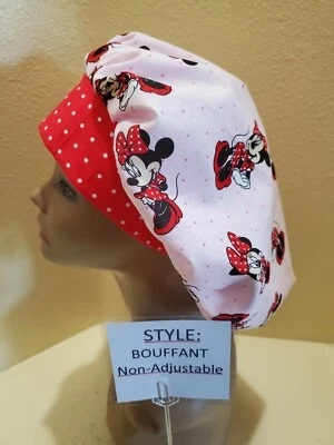 Minnie Mouse (pink) Women's Bouffant Surgical Scrub Hat/Cap Handmade - Image 1 of 4