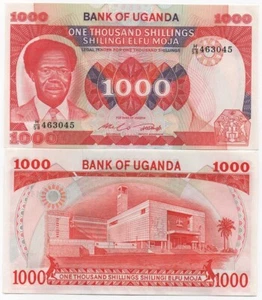 Uganda - 1000 Shillings 1983 aUNC / UNC P. 23a Lemberg-Zp - Picture 1 of 1