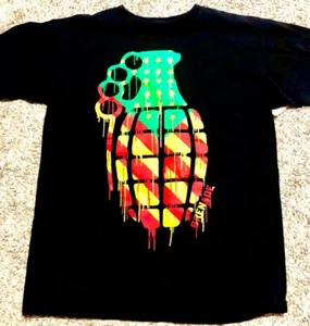 Grenade Brand Hand Grenade T-shirt Medium Red/Green/Yellow - Picture 1 of 3
