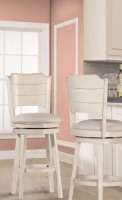 hillsdale furniture clarion wood counter height swivel stool, sea white - Image 1 of 3
