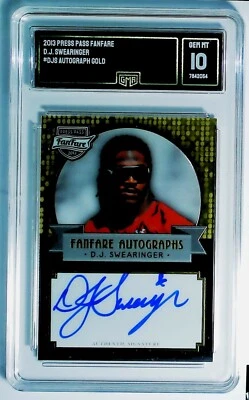 2013 Press Pass Fanfare #FFDJS D J Swearinger Gold Autograph GMA 10 - Image 1 of 2