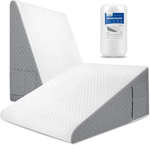 Forias Wedge Pillow for Acid Reflux Relief 12" Bed Wedge Pillow for Headboard Tr - Picture 1 of 9