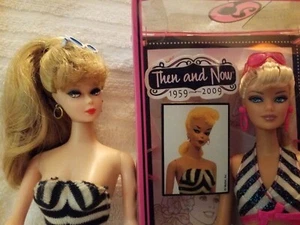 Barbie Puppe 1993 damals & heute 2008 Paar schwarze Streifen Badeanzug Mattel LOT - Bild 1 von 17