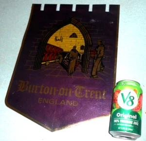 Vtg Oly Olympia Beer Banner Flag Sign Burton on Trent Monastery England 16"x12" - Picture 1 of 10