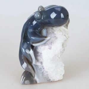 4.8" Natural Geode Agate Quartz Crystal Hand Carved Octopus Carving 804g - Picture 1 of 8