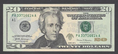 $20 FEDERAL RESERVE NOTE 2017A BOSTON (PA33716614A), UNC - Image 1 of 2