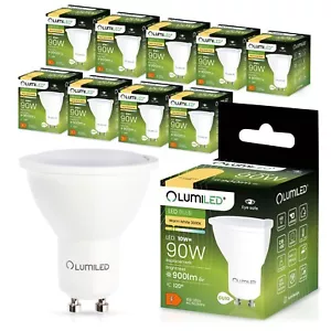 LUMILED LED Leuchtmittel GU10 10W (90W) 900lm 3000K warmweiß 120° 10 Stück - Bild 1 von 9