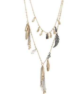Betsey Johnson Jewelry ANGELS AND WINGS TWO ROW FEATHER NECKLACE $52 Ba12a - Image 1 of 4