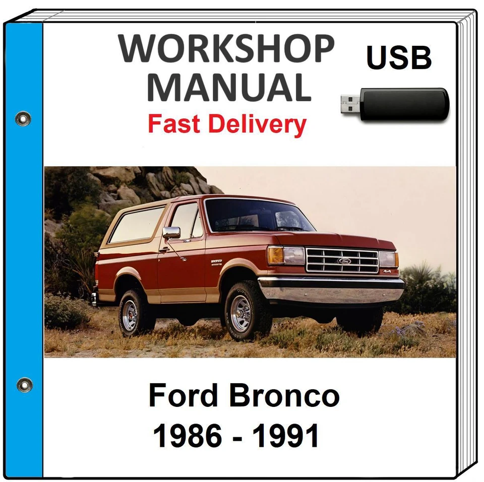 FORD BRONCO 1986 1987 1988 1989 1990 1991 SERVICIO REPARACIÓN TALLER MANUAL USB Foto 1 de 1