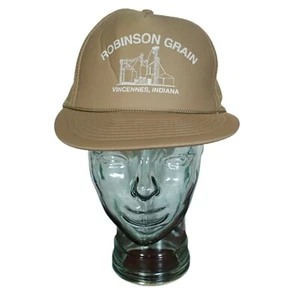 Vintage Robinson Grain Company Vincennes Indiana Foam Snapback Trucker Hat - Picture 1 of 7