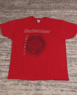 Camiseta Budweiser Roja Para Hombre Grande Gráfico Logo King of Beers Anheuser-Busch Foto 1 de 4