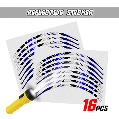 PEGATINA DE LLANTA REFLECTANTE SH01 azul 17 pulgadas para Suzuki Hayabusa 16 17 18 19 20 Foto 1 de 4