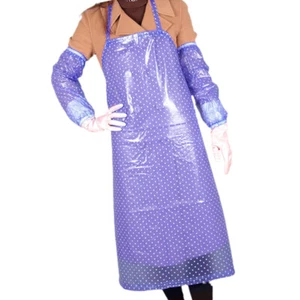 Delantal PVC Estilo Largo Delantal de Cocina Impermeable Sobremanga (Azul) Delantal Simple - Imagen 1 de 8