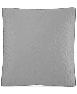Hotel Collection Cubist Geometric Cotton Blend Quilted Pillow Sham - EURO - Gray - Picture 1 of 1