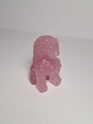 Статуэтка собаки Foo розовый полированный камень стекло - Изображение 1 из 4